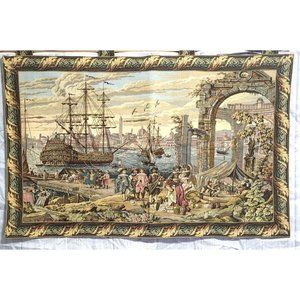 Vintage Metrax Craye Marina Belguim Wall Tapestry 47.5 x 37.5
